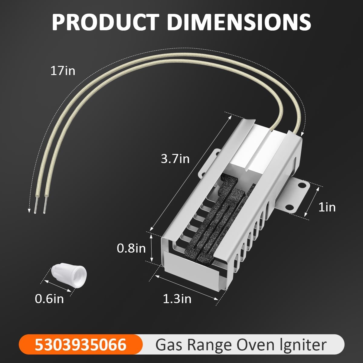 Flat Oven Igniter WB2X9998 Replacement for GE Hotpoint Frigidaire Whirlpool Maytag Kenmore LG Range Stove Burner