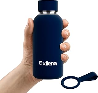 Exllena Botella de agua aislada de 350 ml, mantiene las bebidas frías 24 horas, color azul oscuro