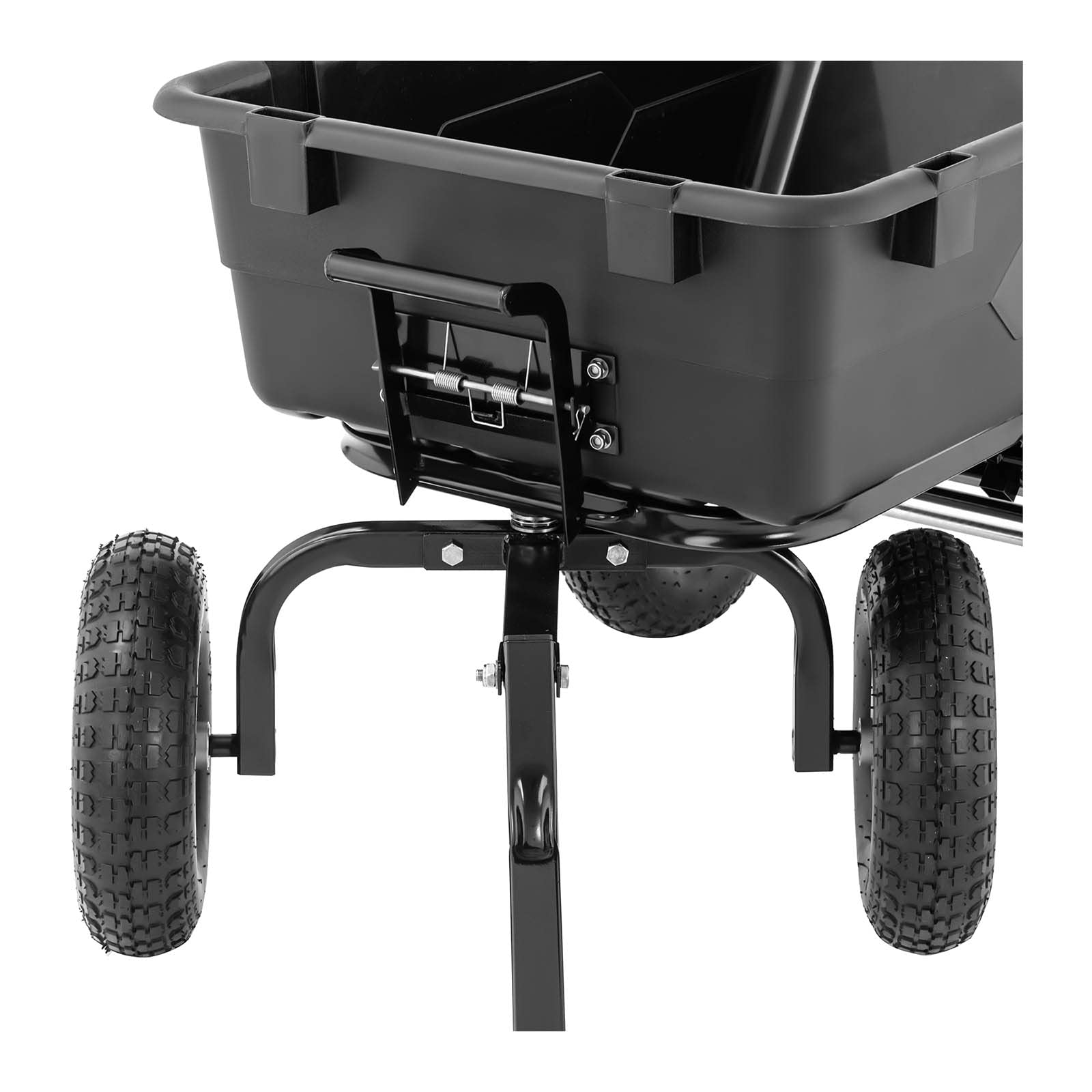 Brouette De Jardin Chariot Basculant À Benne Basculante 4 Roues Remorque HT-Q.BASS-550 (Capacité De 550 kg, Contenance De 150 l, Fonction De Basculement, Roue ø 25 cm)