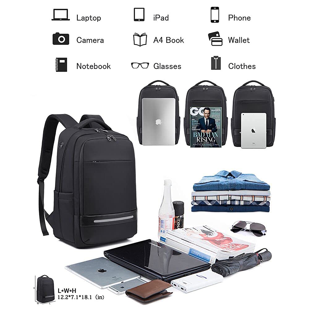 Laptop Rucksack 17 Zoll Business Rucksack multifunktionale Schulrucksack Reisen wasserdichte Rucksack Laptoptasche mit USB-Ladeanschluss für Reisen/Business/College/Männer/Frauen
