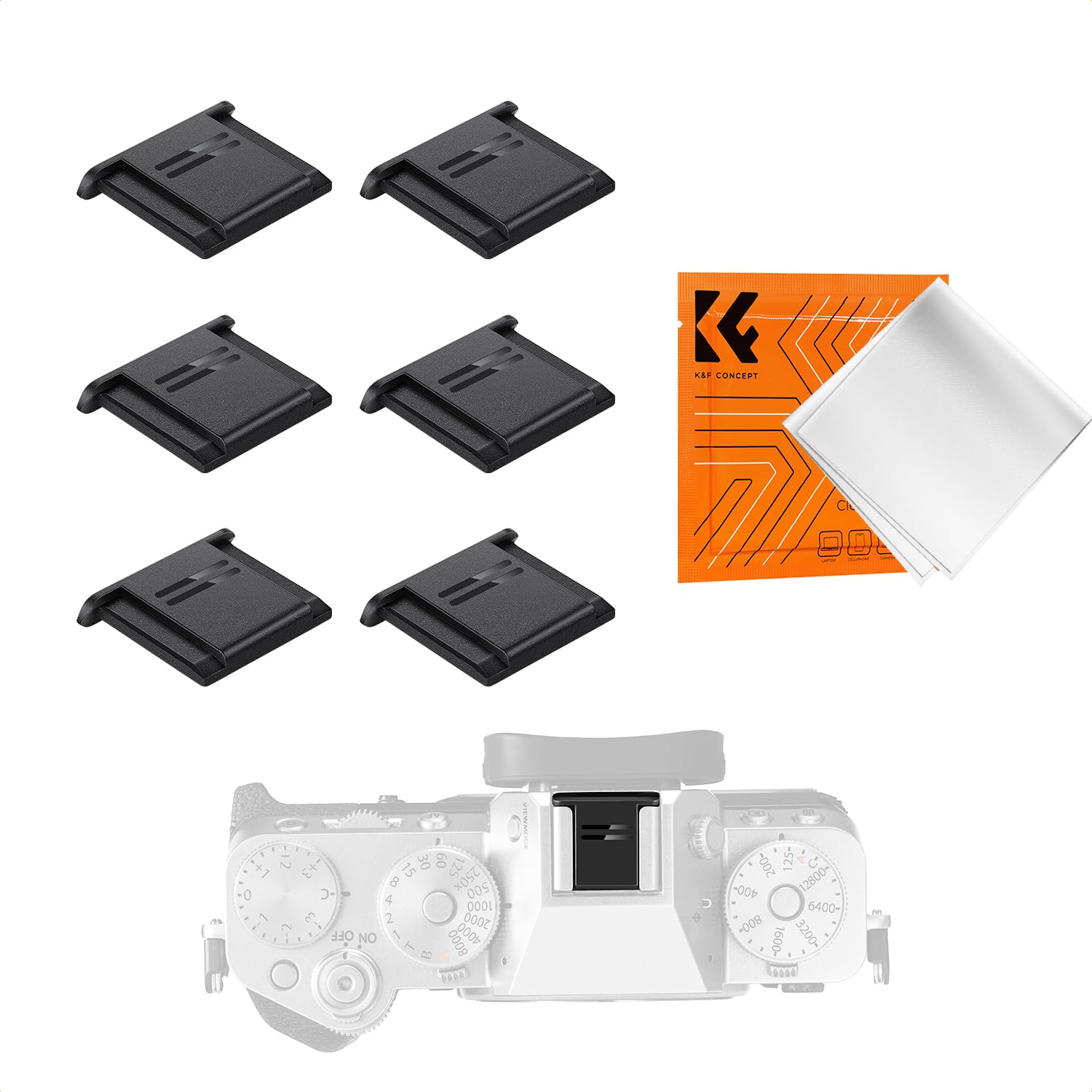 K&F Concept 6 sztuk osłon stopki Standardowa osłona stopki z ściereczką do czyszczenia