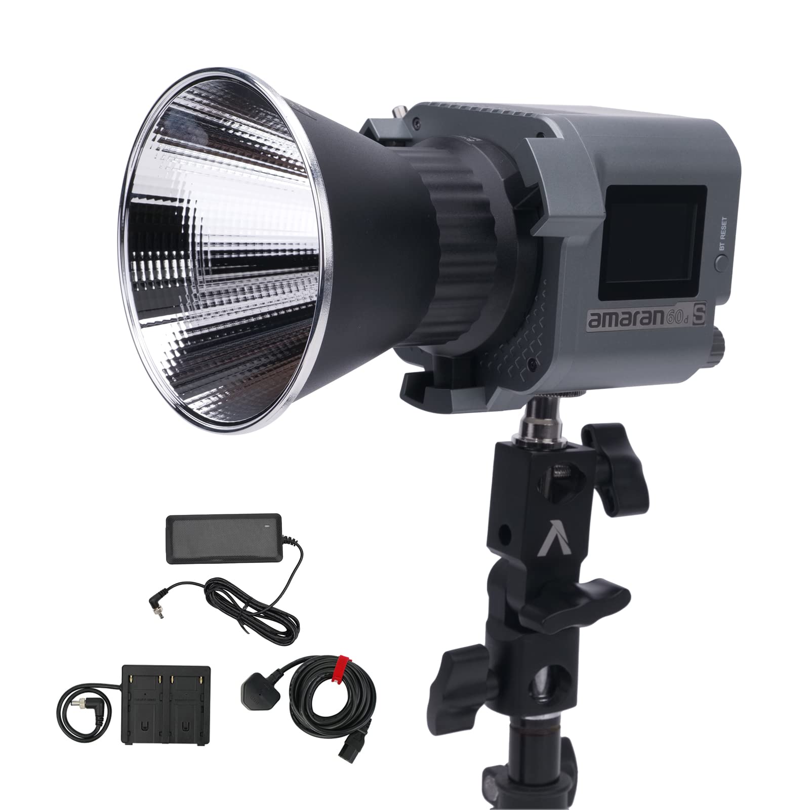 AputureAmaran 60D S COB LED Studio Light 65W Daylight CCT 5600K, 37,800Lux @1M LED Video Photography Continuous Lighting Bowens Mount Supports App Control