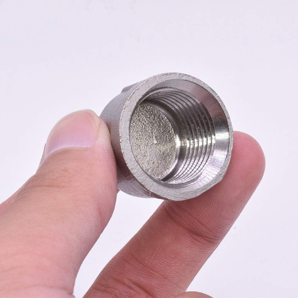OSNEEOIY 1/8" 1/4" 3/8" 1/2" 3/4" 1" 1-1/2" 2" 3" 4" NPT Female Round End Cap 201 304 316 Stainless Steel Pipe Fitting Water Gas Oil(BSPT SS316,ROUND_2-1/2")