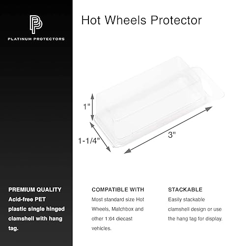 Miniatura 2 de Platinum Protectors Funda Clamshell para ruedas calientes sueltas y autos Matchbox (paquete de 25)