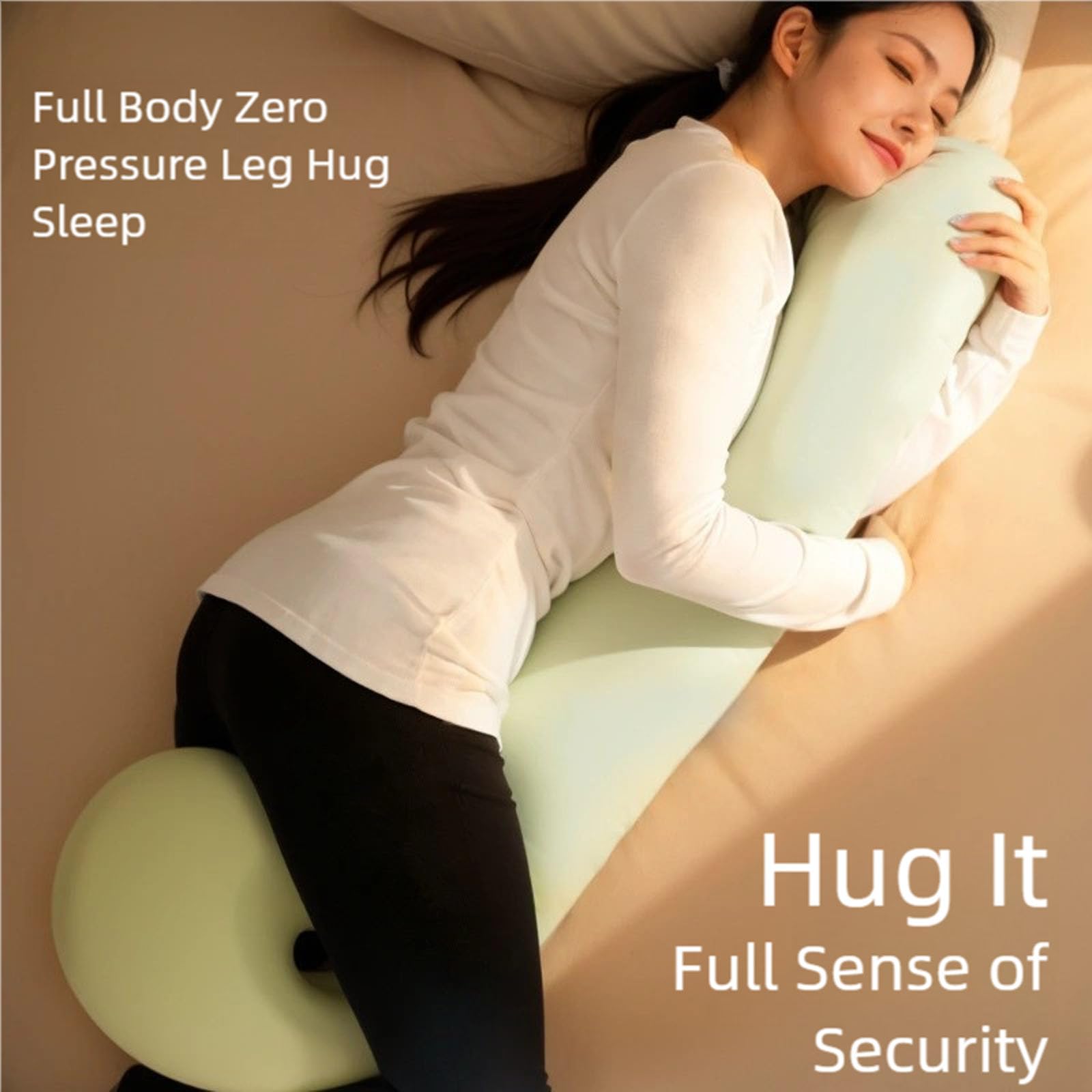 Oreiller de corps en mousse à mémoire de forme pour les personnes dormant sur le côté avec housse amovible pour un soutien pendant la grossesse et un sommeil confortable