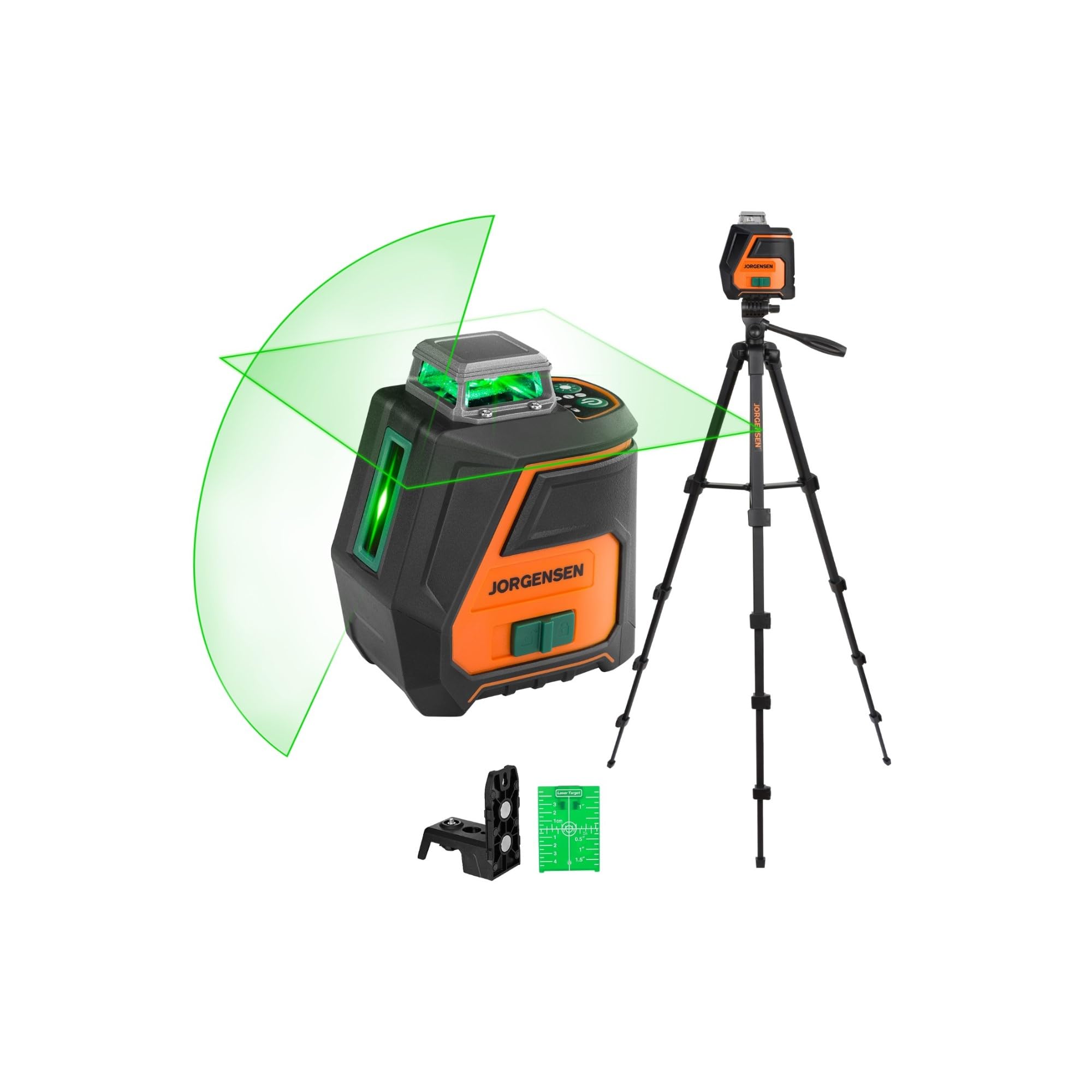 JORGENSEN 360° Laser Level with Tripod, 100 FT Rechargeable Self