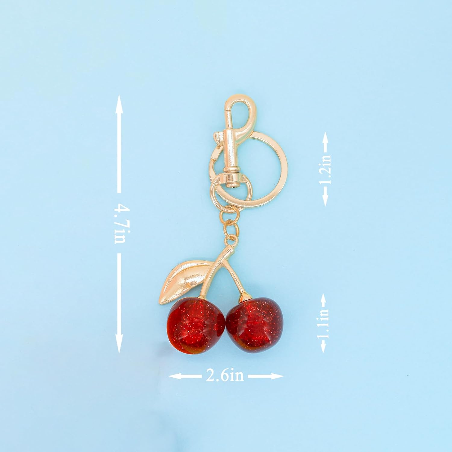 Cherry Keychain Cherry Bag Charms for Tote Bags Handbags Backpack Crossbody Wallets Purse Charms Accessories Key Ring Accessory for Purse Bag Car Remote Bags Accessories for Women Girls - Image 7