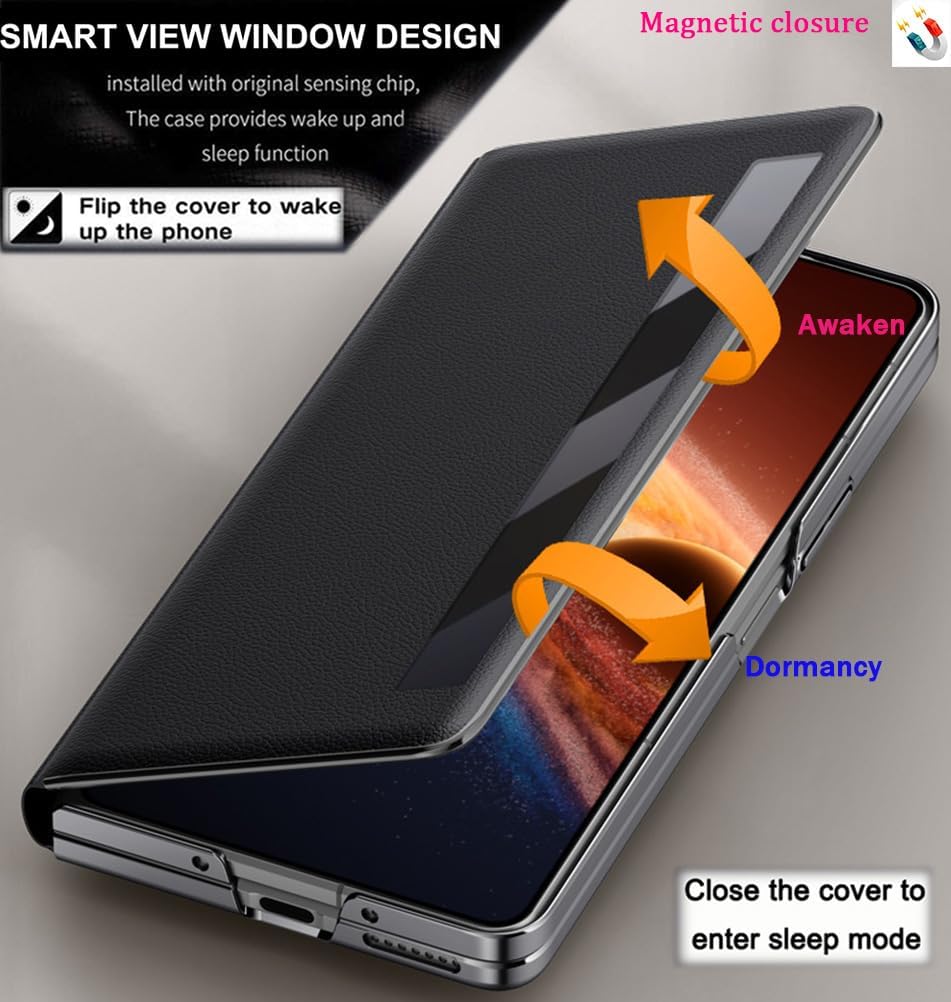 Leather Mobile Phone Case for Honor Magic V6. Magnetic, Bracket, Smart Cell-Phone Cover/Shell for Magic V 6