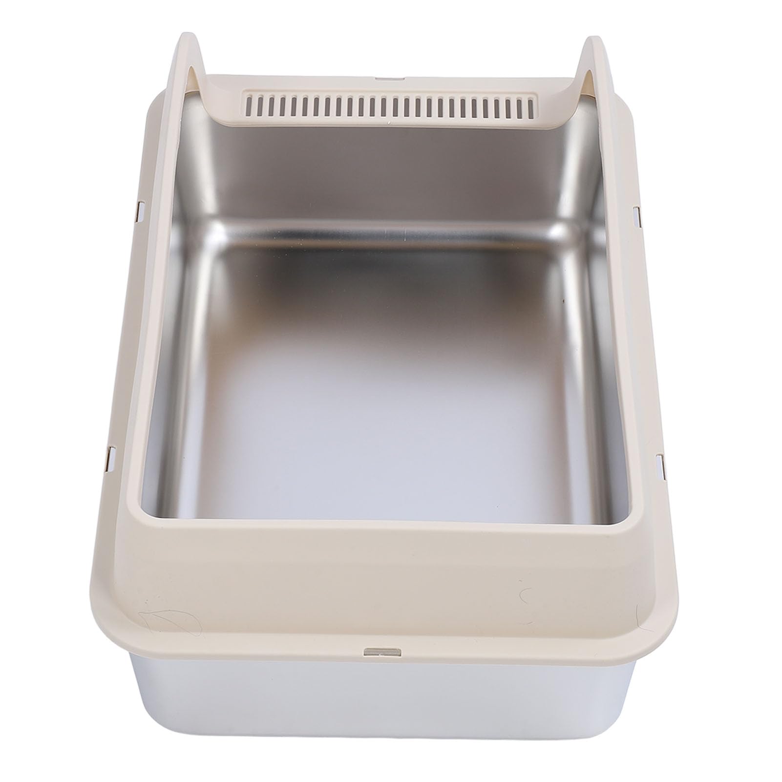 CHICIRIS High Sided Stainless Steel Cat Litter Box with Lid for Easy