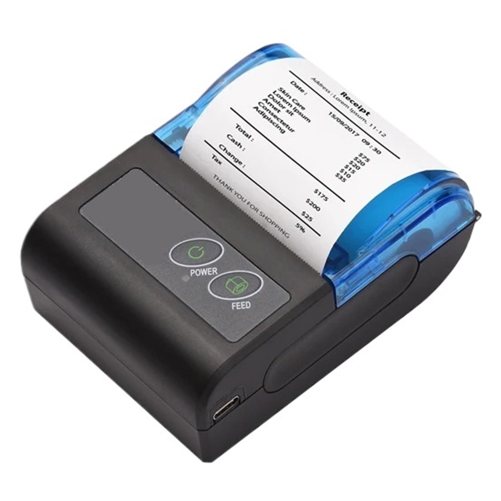 Termiczna Drukarka Etykiet Termiczna Drukarka Etykiet 203 DPI Przenośna Mini Drukarka Termiczna 2 Cal Bezprzewodowa Drukarka Paragonów BT USB Z Papierem 58mm