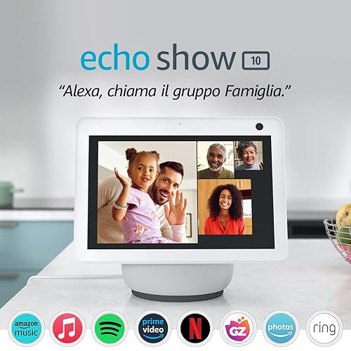 Immagine del prodotto Echo Show 10 (3ª generazione) | Schermo intelligente in HD con movimento e Alexa, Bianco ghiaccio