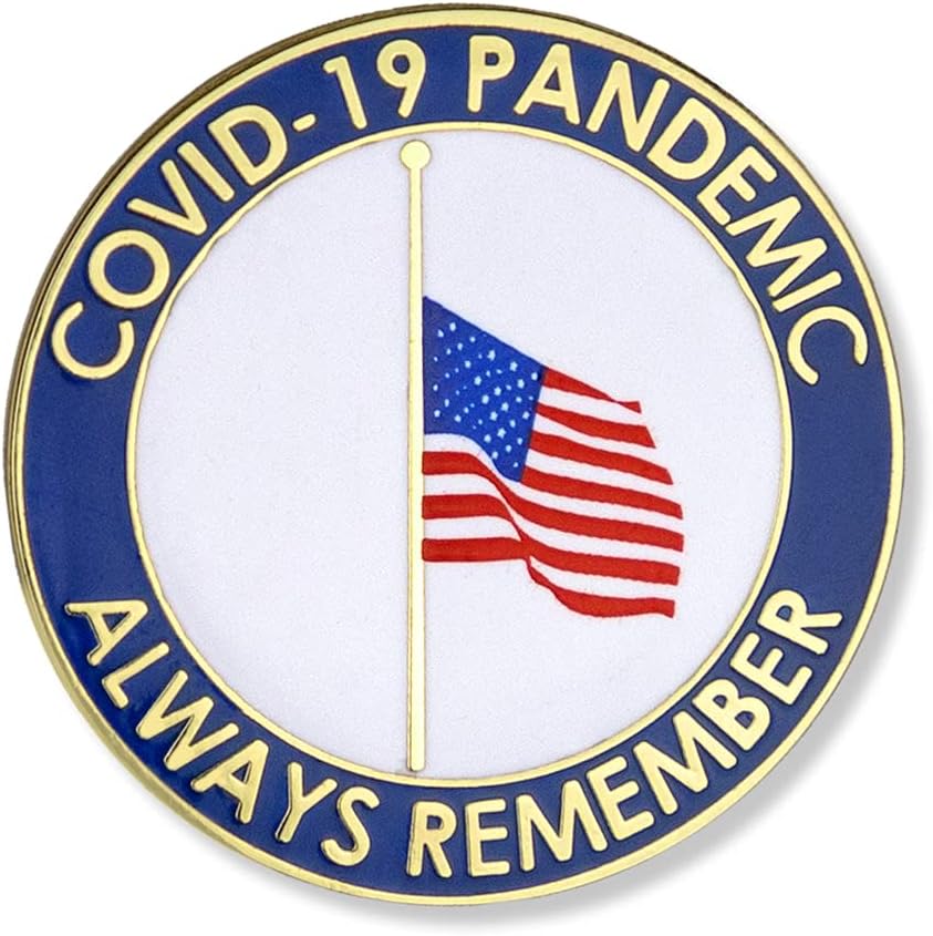 SHOP AWARDS AND GIFTS Always Remember US Flag Half Mast Pins Brooch Badge Memorial Remembrance Gift, Bulk Pack of 12, 1-1/4 Inch
