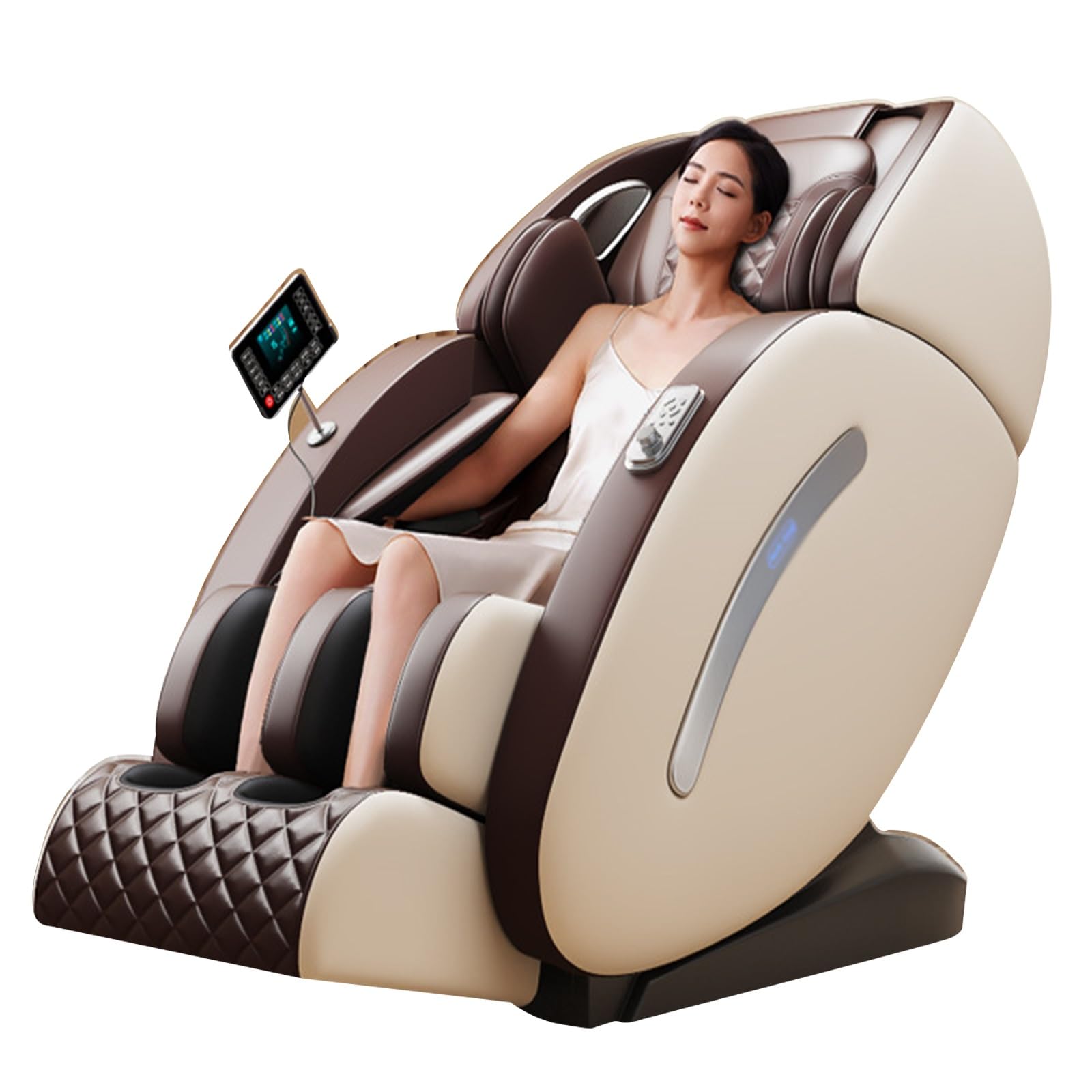 Poltrona Massaggiante Reclinabile, Nodi Per Massaggio Digitopressione, Ideale Per Alleviare Il Mal Di Schiena E Rilassare Sia Il Corpo Che La Mente.(White)