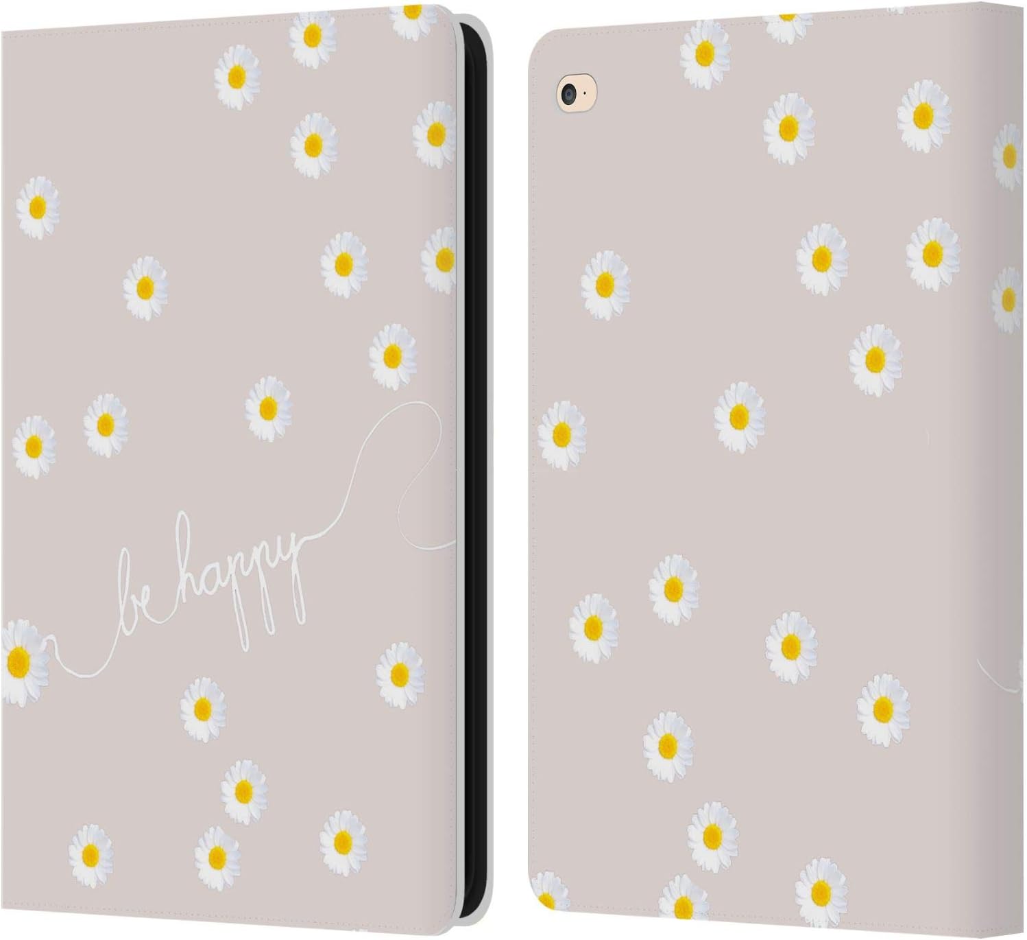 Head Case Designs Officially Licensed Monika Strigel Nude Happy Daisy Leather Wallet Case Compatible with Apple iPad Air 2 (2014)