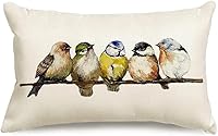 Vista 25 de RABUSOFA Fundas de almohada de Navidad de 20 x 20 pulgadas, decoración de invierno de pájaros, fundas de almohada de Navidad, decoración de pájaros