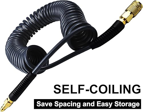 Miniatura 4 de YOTOO Manguera de aire, manguera de compresor de aire de retroceso de poliuretano, 14 de pulgada de diámetro interior por 50 pies de largo con