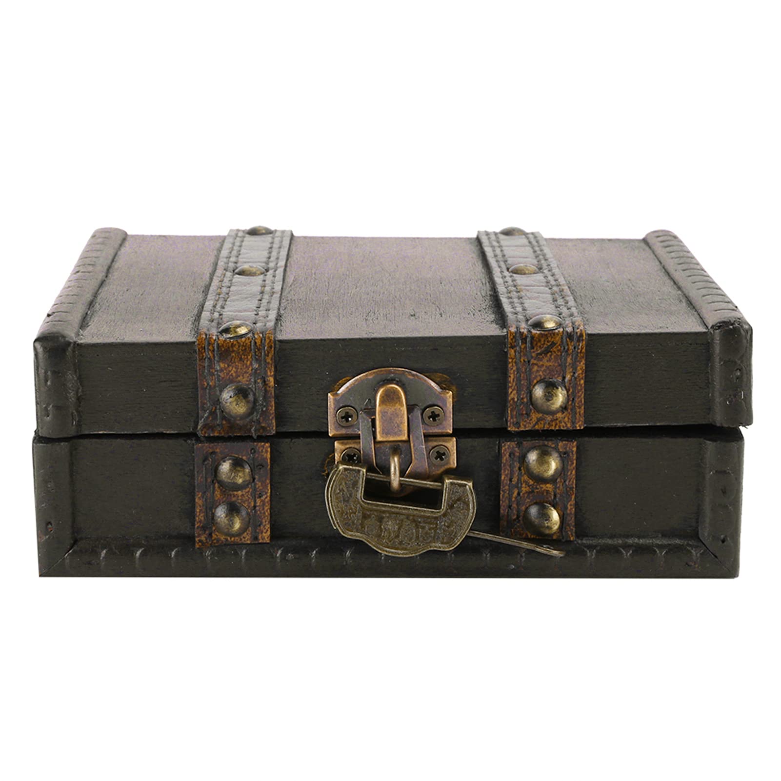 Organizzatore di portagioie da viaggio, portagioie cinese, scatola portagioielli retrò in legno vintage, piccolo scrigno del tesoro, portagioie, anelli, orecchini, ciondolo, scatola portaoggetti (#2)