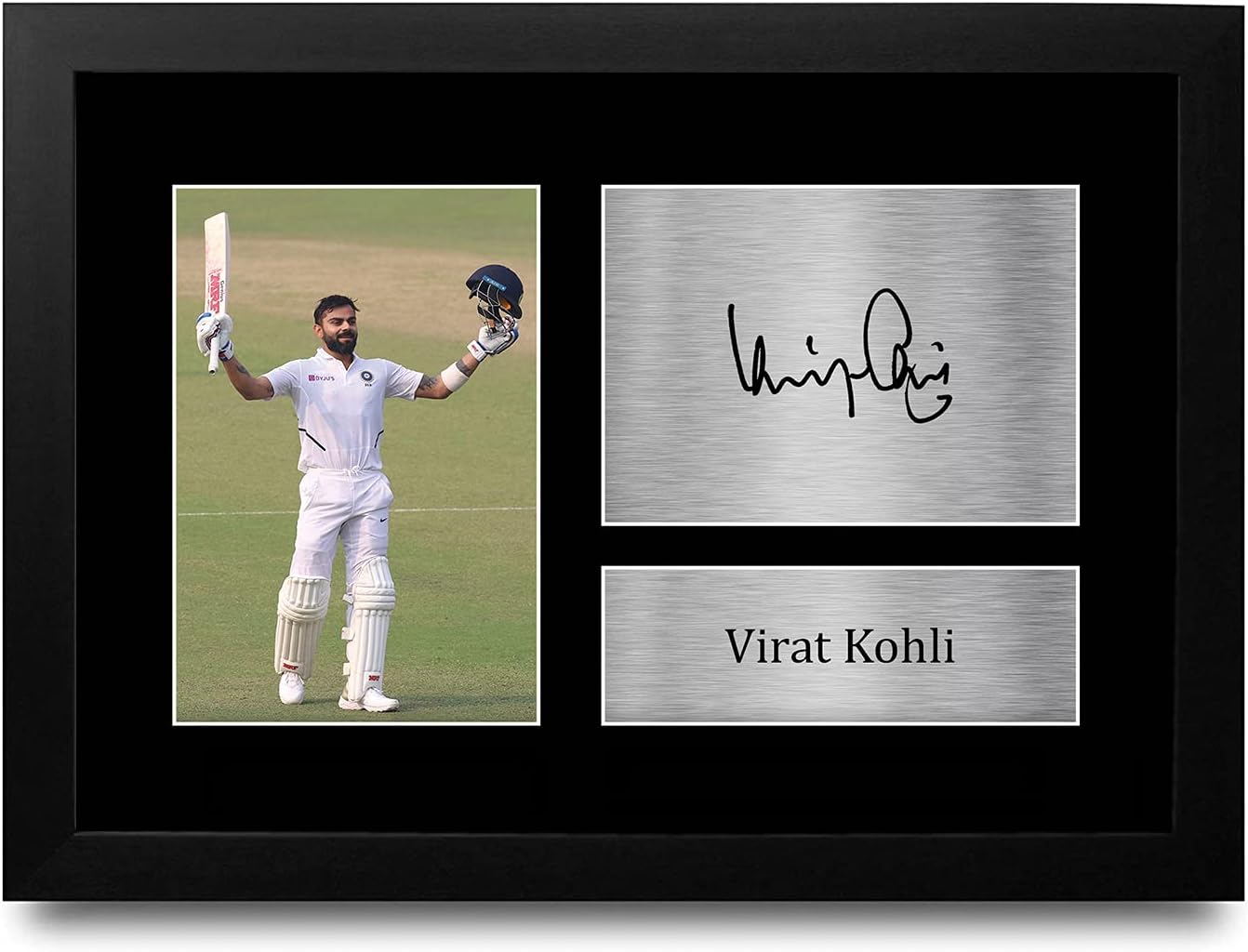 FR A4 Virat Kohli India Gifts Printed Signed Autograph Picture for Cricket Memorabilia Fans - A4 Framed