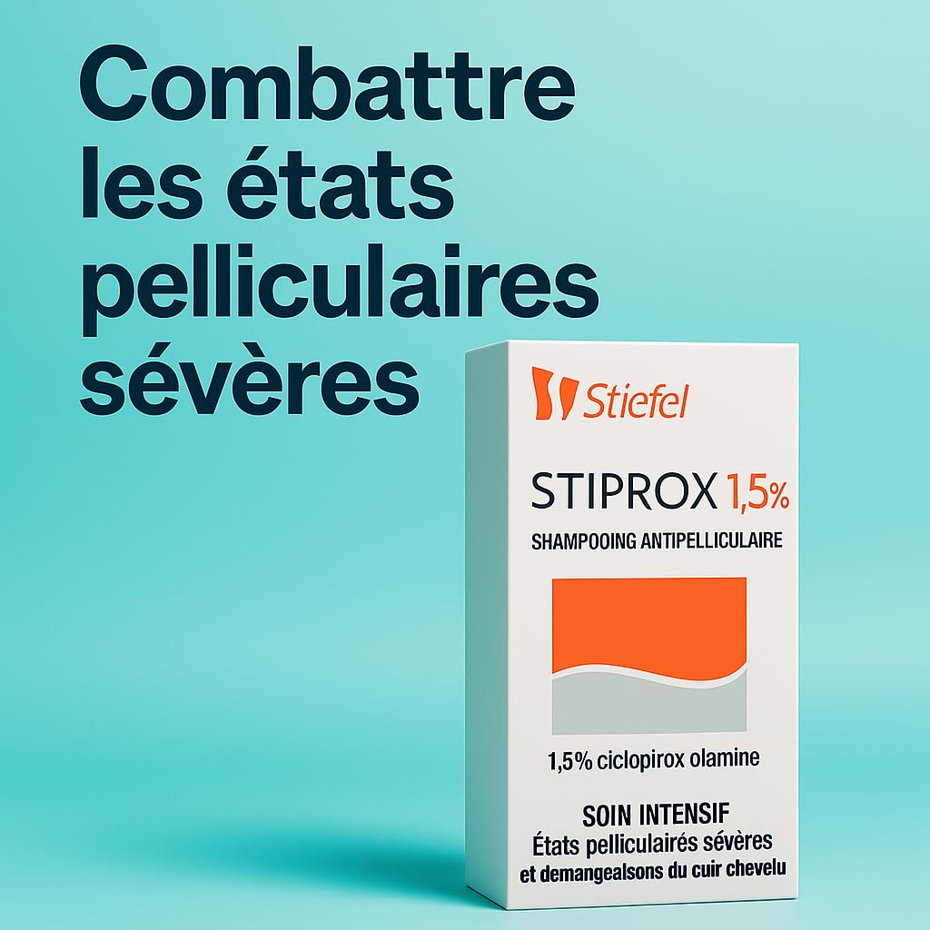 Stiprox Shampooing Antipelliculaire 1,5% Soin Intensif, Elimine Efficacement Les Pellicules et Calme Les Démangeaisons du Cuir Chevelu, 100 ml