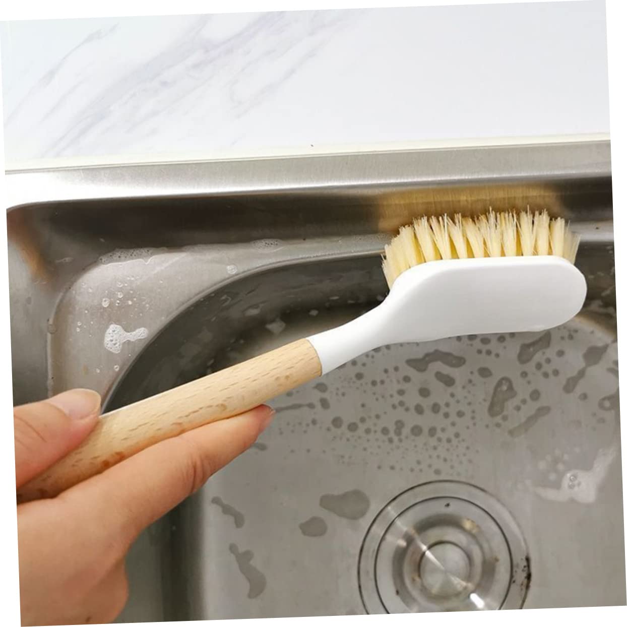 Juego de cepillos de limpieza de mango largo – Fregadero de platos y utensilios de cocina – Cepillo duradero para platos para el hogar para una fácil limpieza y fregado de sartenes – Herramienta
