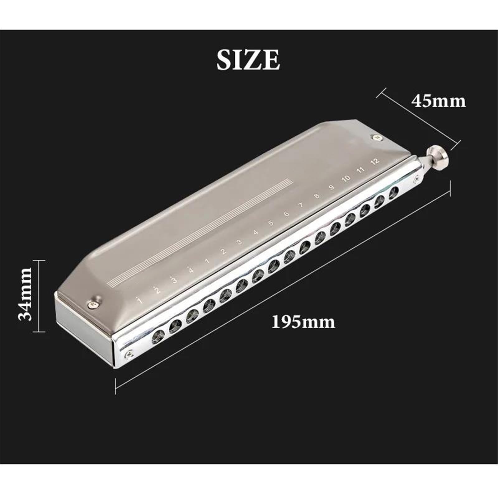 Armonica cromatica a 16 fori in chiave di do, 64 toni, pettine in alluminio resistente, ideale per principianti e professionisti, perfetta per lezioni di musica e spettacoli