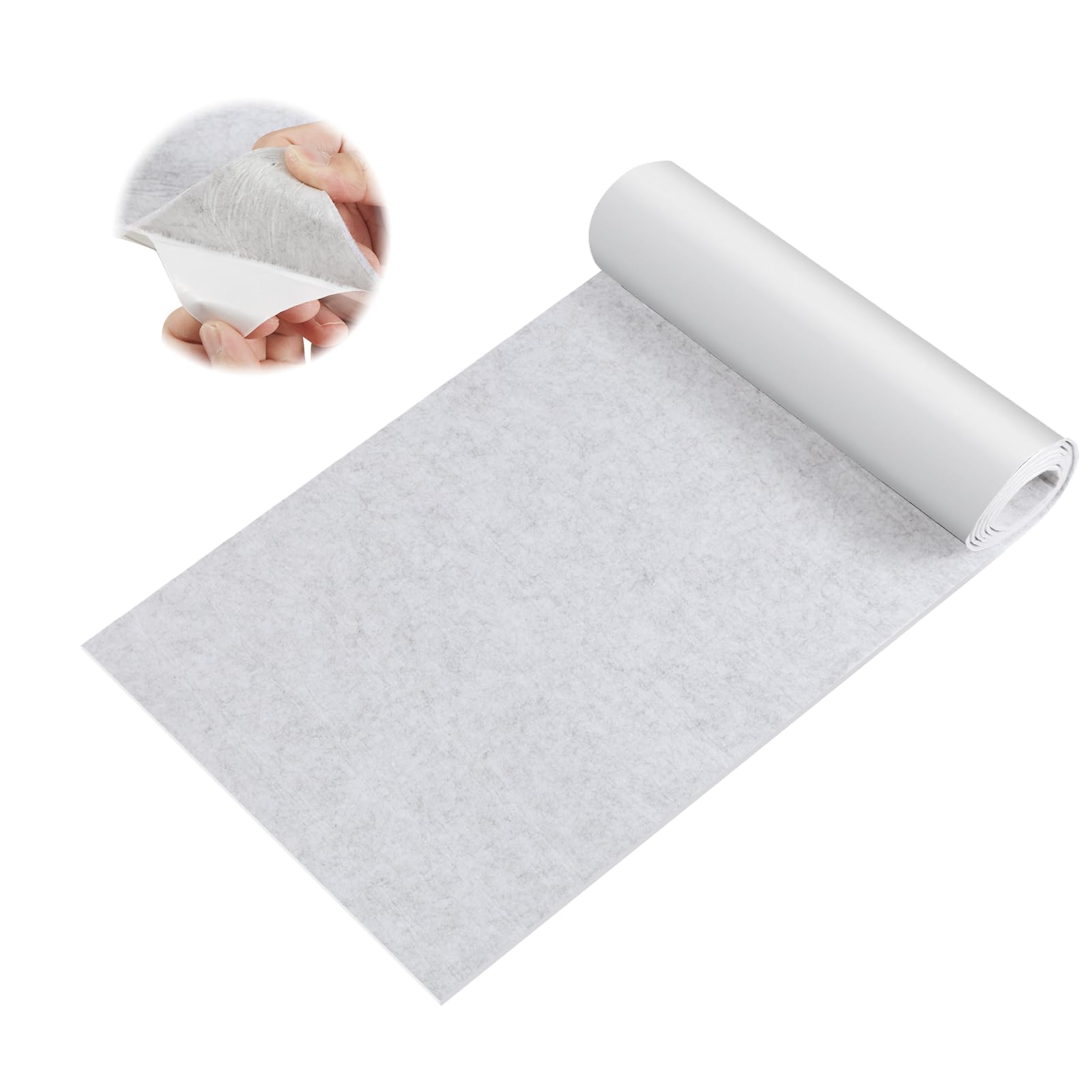 ddckj 12.6x59.1 Inch Light Gray Felt Roll 3 mm Thick Self Adhesive Felt