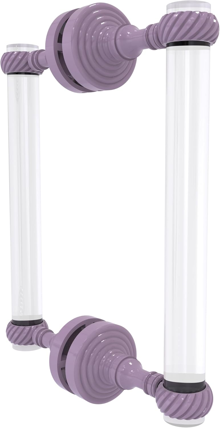Allied Brass PG-406T-8BB-LVN Pacific Grove Collection 8 Inch Back to Back Shower Door Pull with Twisted Accents, Lavender