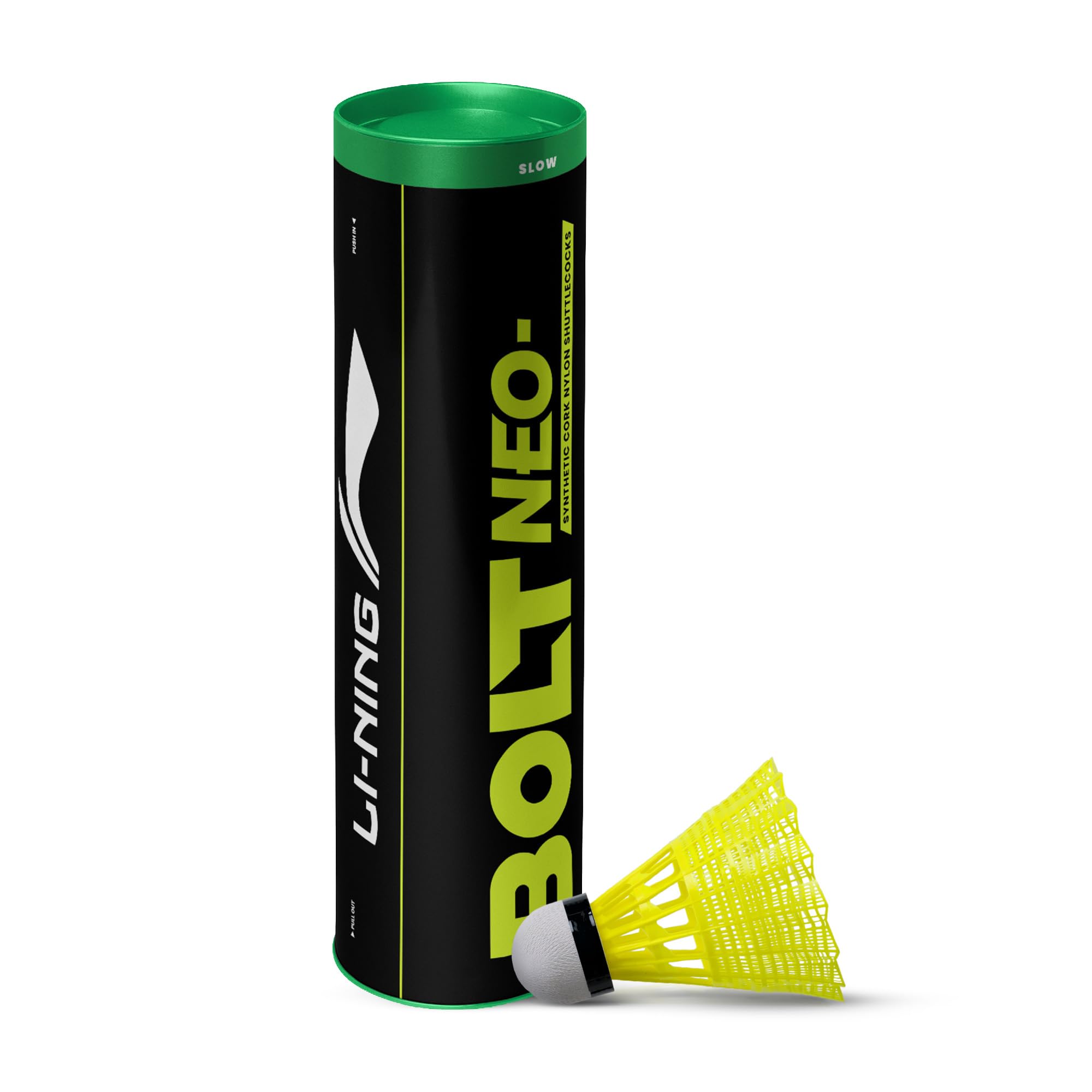 Li-Ning Bolt Neo (6 in 1) Nylon Badminton Shuttlecocks (Yellow)