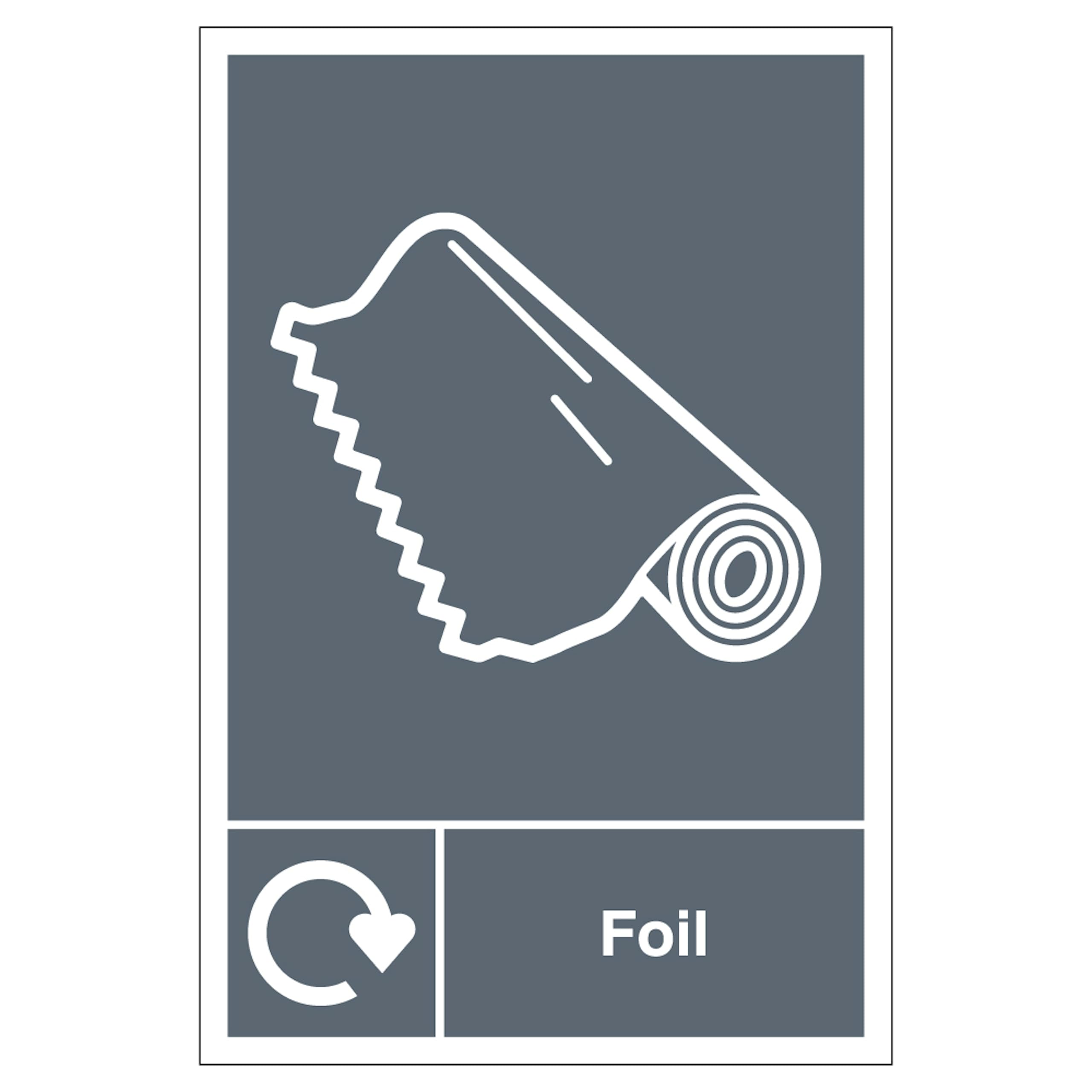 V Safety WRAP - Foil Recycling 210 x 297 mm (A4) - 2mm Rigid Plastic Safety Sign