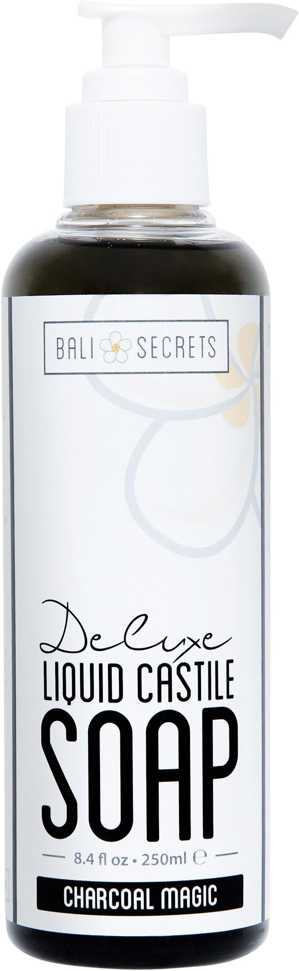 Deluxe Castile Black Soap - Charcoal Magic - Made with Premium Oils - All Natural - Vegan - Biodegradable - For Hand, Body & Face - Handcrafted in Small Batches