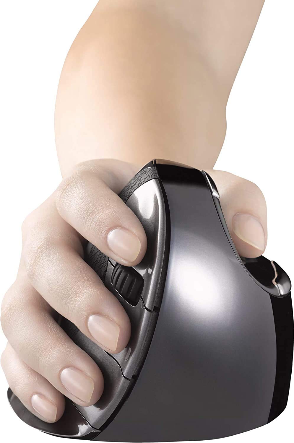 Evoluent VMDSW Mouse verticale D piccolo mouse ergonomico per mano destra con ricevitore USB wireless e panno in microfibra Jestik - Value Bundle