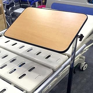 Cama de lactancia para ancianos, mesa de comedor, mesita de noche, cama de hospital, mesa de rehabilitación móvil y elevable, tipo neumático/manual, soporta 60 kg, color amarillo A