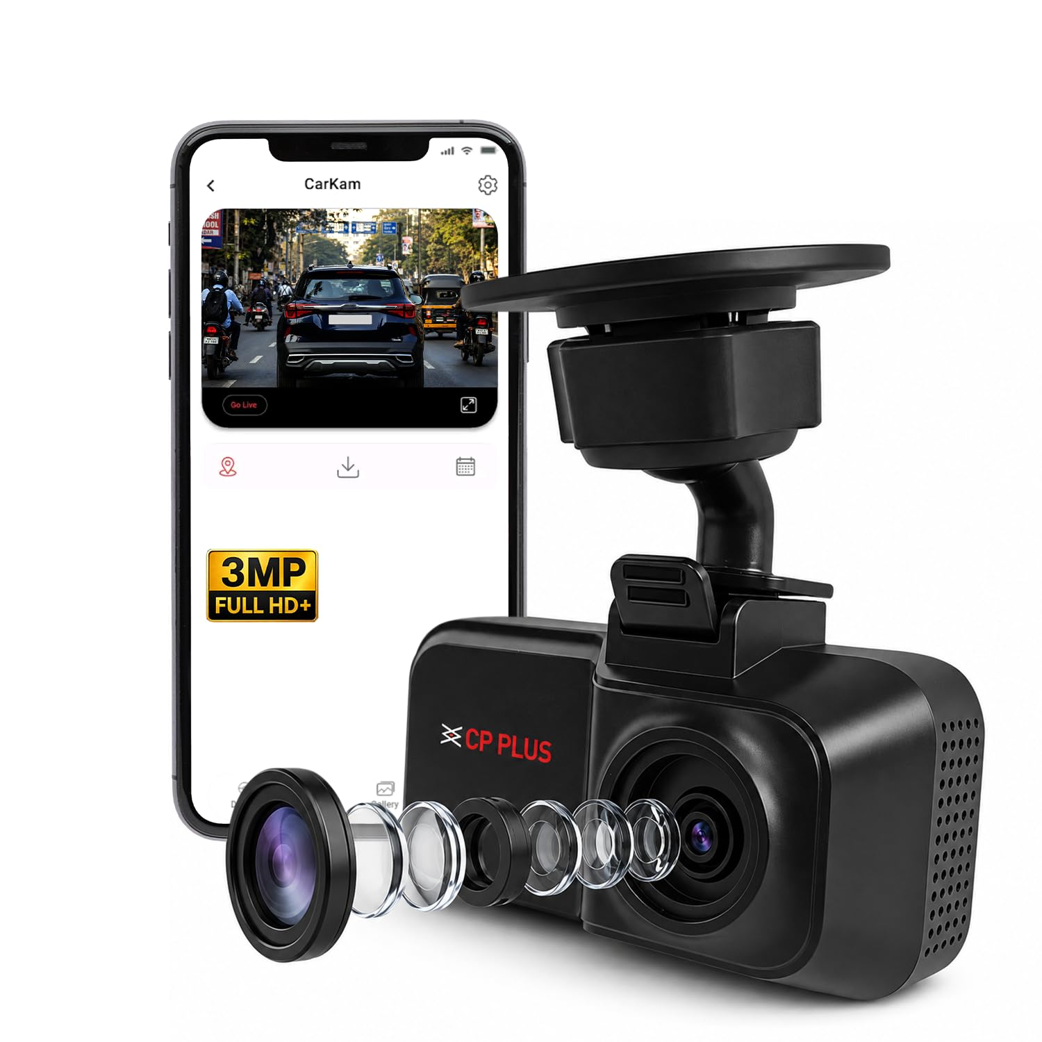 CP PLUS Dash Cam for Car CP-W310 | 3MP Full HD+ Dashcam for Car | WiFi (AP Mode) Dashcam | G-Sensor | WDR Night Vision | 137° Wide View Angle | Supports 1TB SD Card-image-28