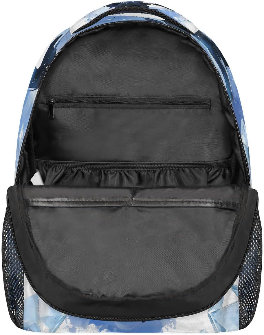 AUUXVA Kids Backpack Killer Whale School Shoulder Bag Ocean Watercolor Large Waterproof Durable Bookbag Laptop Daypack for Students Teens Girls Boys Elementary