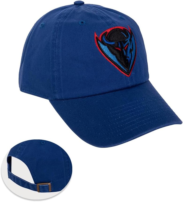 Desert Cactus DePaul University Baseball Hat Blue Demons Brimmed Embroidered Cap Adjustable Cloth Strap Adult (Style A)