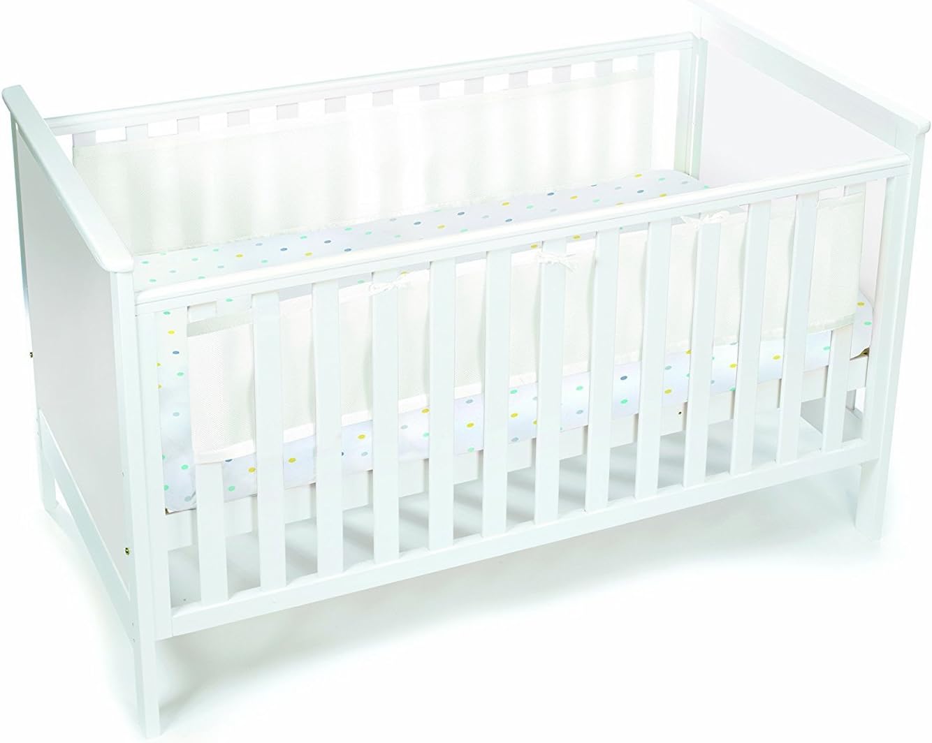 BreathableBaby Breathable Mesh Liner For Cribs – Covers 4 Sides – Classic – 3 Mm – Twinkle Grey – 1 Panel – Non-Padded Single Layer – Safer Than A Crib Bumper – UK/EU Safety Tested