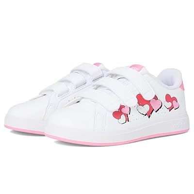 adidas Kids Advantage Base 2.0 Sportswear Shoes (Little Kid) Kids Shoes White/Bliss Pink/Semi Lucid Red