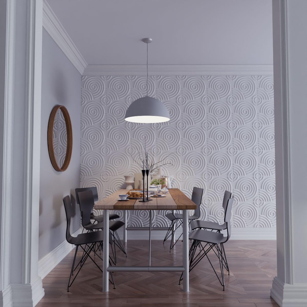 Ekena Millwork WP20X20SPWH 19 5/8"W x 19 5/8"H Spiral EnduraWall Decorative 3D Wall Panel Covers 2.67 Sq. Ft.