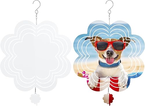 Paquete de 2 hilanderos de viento de sublimación de 8 pulgadas, de aluminio 3D, para colgar en el jardín, arte cinético de doble cara, para disponible en Yaxa Peru