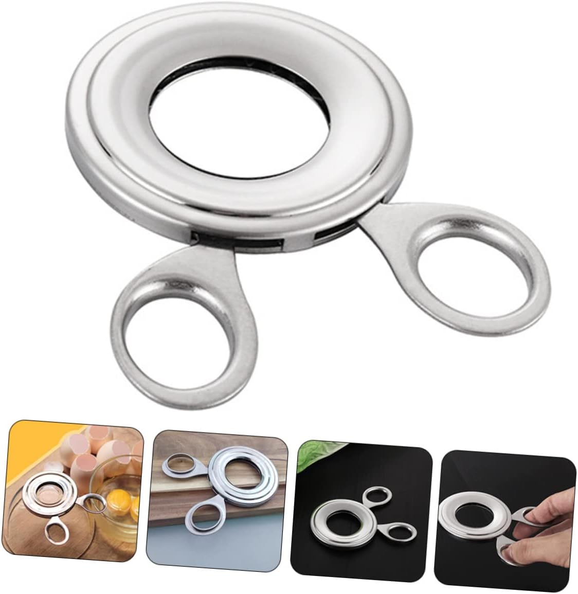 COLLBATH Stainless Steel Eggshell Separator and Egg Topper Cutter Manual Egg Breaker Tool for and Easy to Use Kitchen Gadget for Foodies