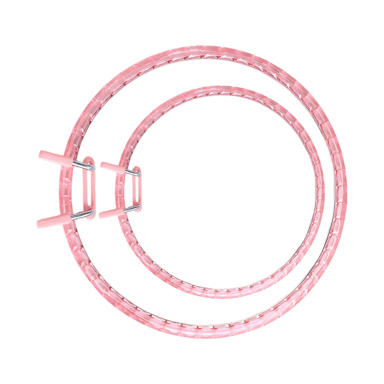 LUCKGONI 2Pcs Acrylic Spring Embroidery Hoops Set Sturdy And Portable For Crosses Stitching And Handcraft