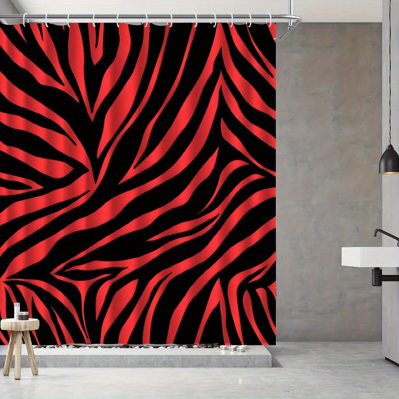 Rideau de douche à rayures déco intérieure lavable 125x180 cm