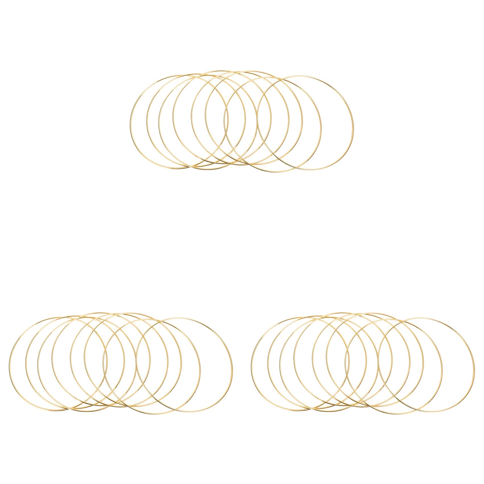 Hndhbfgrt 24Pcs 8 Inches Dream Catcher Rings Metal Hoops Macrame Ring for Crafts and Dream Catcher Supplies, Gold
