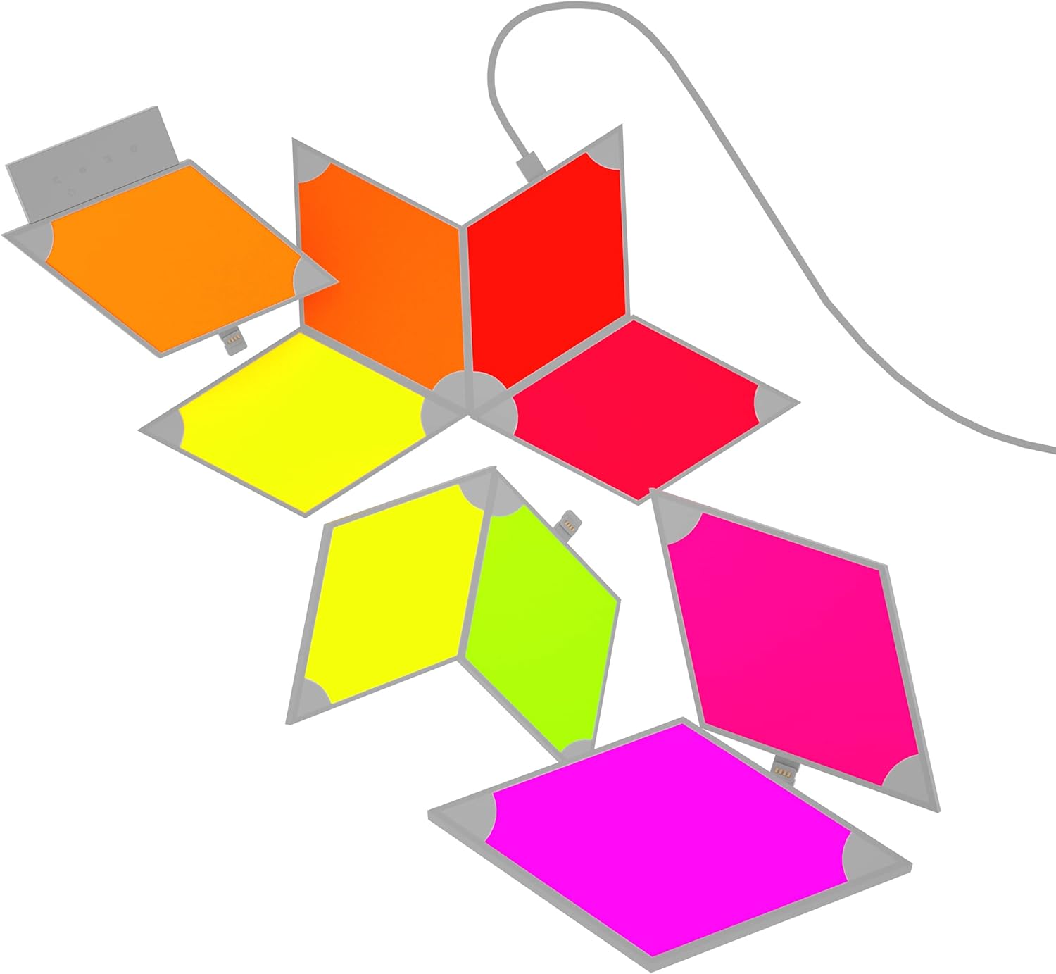 Smart Rhombus LED Wall Gaming Light Panels RGB Colorful Rhythm Edition 9 Pack,APP Control,Compatible with Alexa,Google Home for Gaming Setup,Bedroom,Living Room,Party Decor.