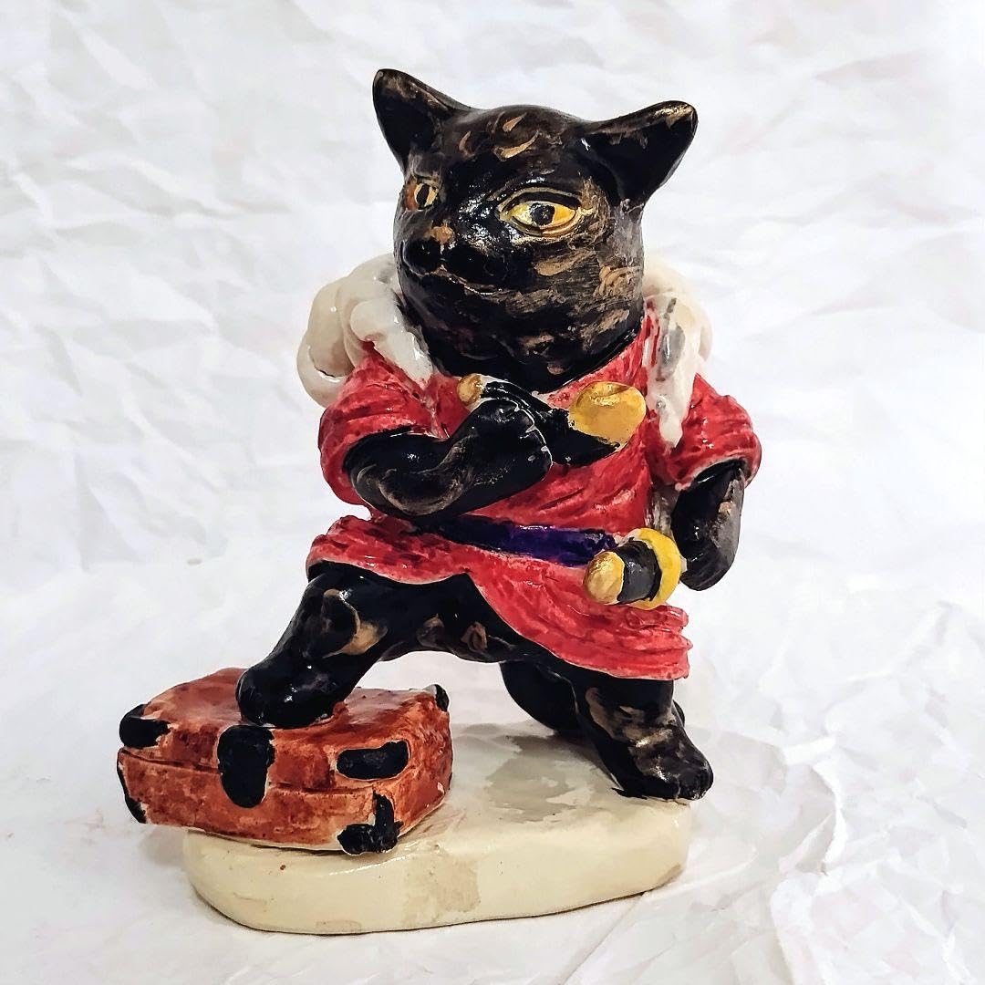 Amazon.co.jp: 猫の置物 石川五右衛門 サビ猫 陶器 : おもちゃ