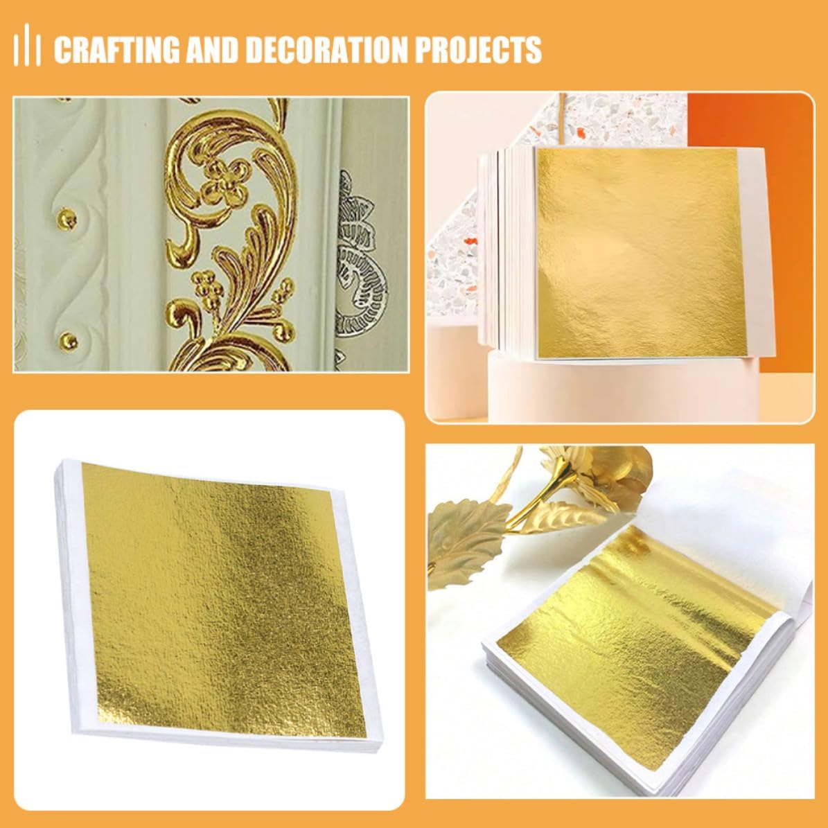 Imitation Gold Leaf Sheets for Crafting Xmas Gold Sheets