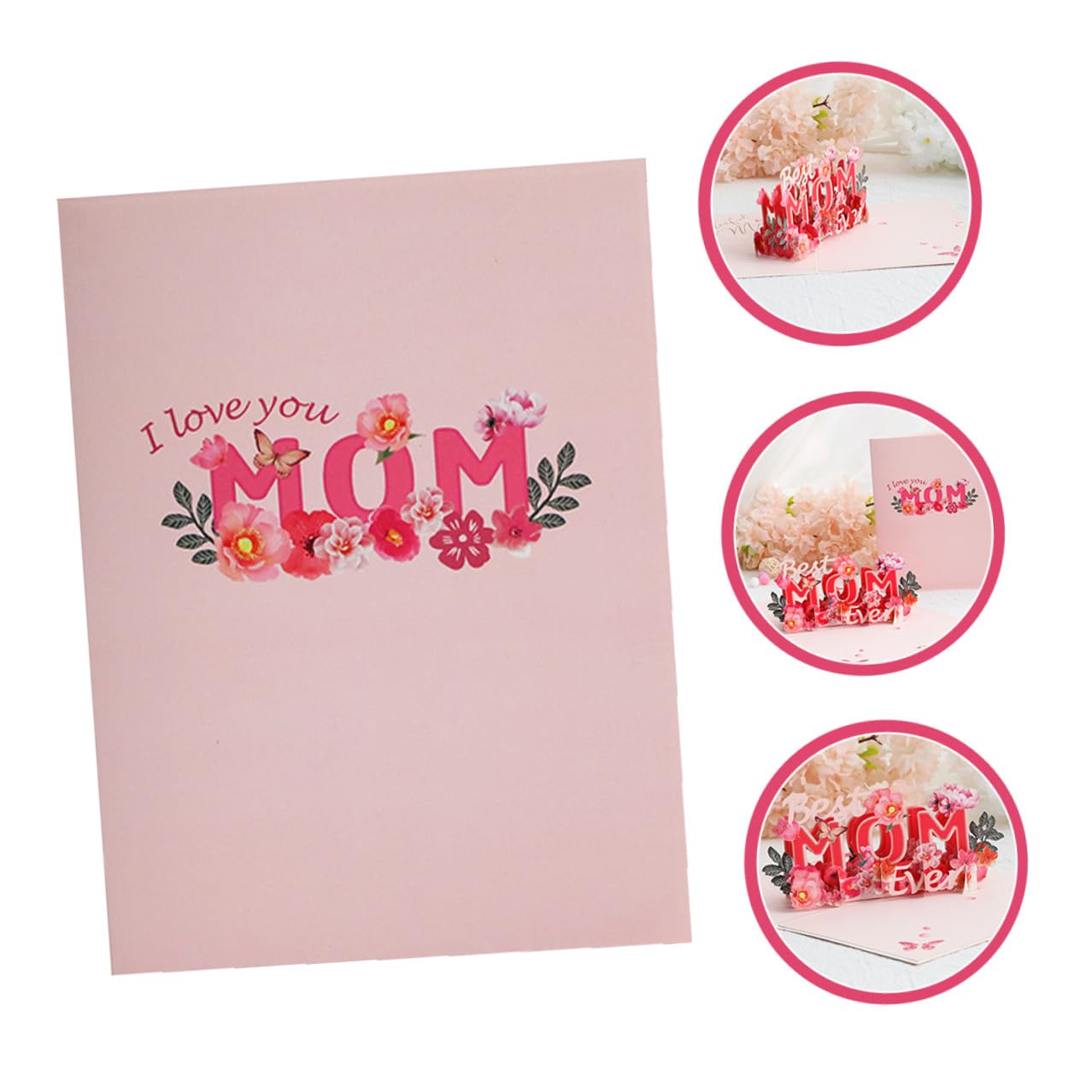 COHEALI 5 Stück Muttertags Grußkarte aus Papier 3D Pop Up Karte mit Blumenmotiv Personalisierbare Segenskarte für Mama Klappkarte mit Kreativem Design