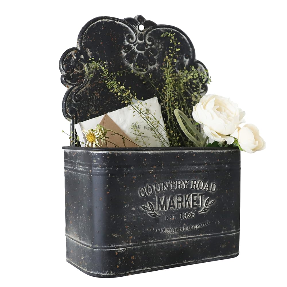 All Chic Black Metal Wall Planter