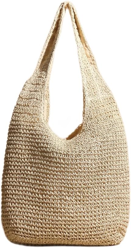Straw Hobo Bags for Women Vintage Handbag Tote Bag Boho Crochet Beach Bag Trendy 2026 Handwoven Shoulder Bags Purse