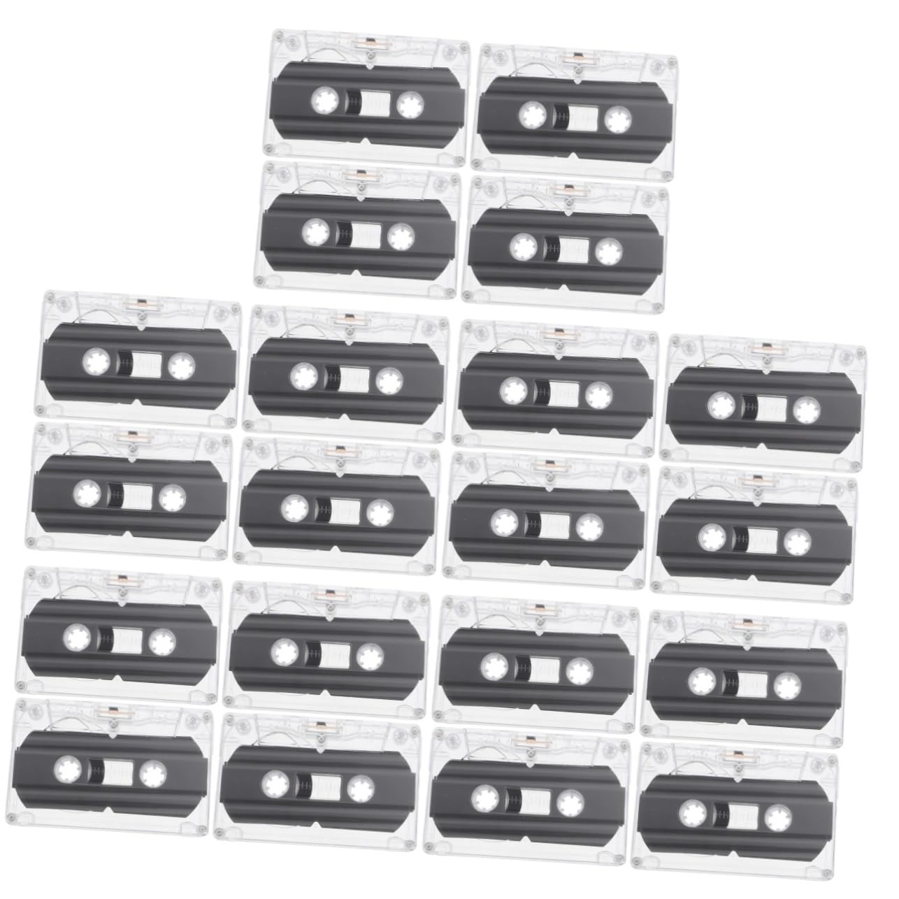 KONTONTY 20pcs Blank Audio Cassette Tapes Recordable Tapes for Music Voice Teaching Transparent Case for Easy Organization and Labeling Compatible Standard Players